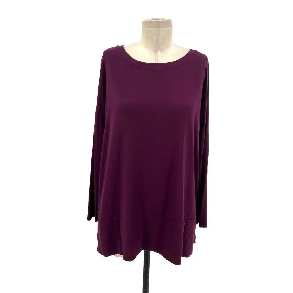 Eileen Fisher Purple Viscose Jersey Long Sleeve Top Size‎ Small
